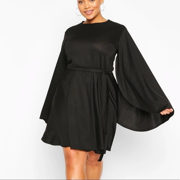 Boohoo Plus | Dresses | Boohoo Split Sleeve Skater Dress Nwt In Size 24 | Poshmark